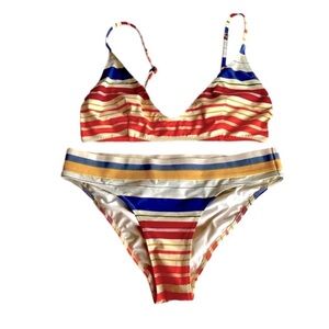Stella McCartney bikini Colorful Striped string Swim Top & bottom 2pc set XS 0/2